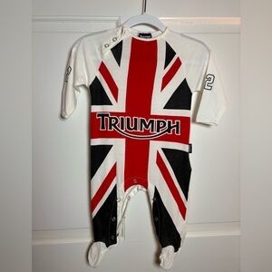 Triumph Red, White, and Black Baby Onesie